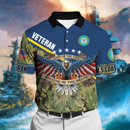 Frenzidea Premium U.S Multiple Service Veteran Polo Shirt