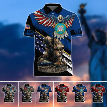Frenzidea Premium U.S Multiple Service Veteran Polo Shirt