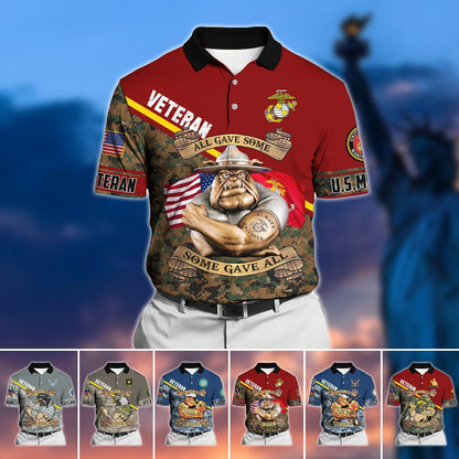 Frenzidea Unique U.S Multiple Service Veteran Polo Shirt