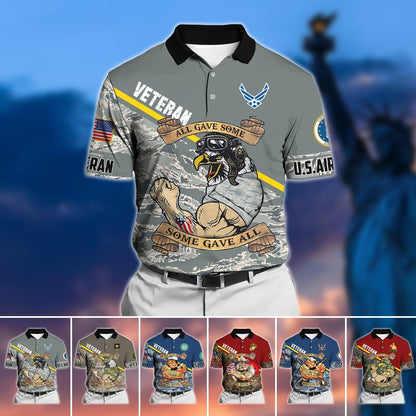 Frenzidea Unique U.S Multiple Service Veteran Polo Shirt