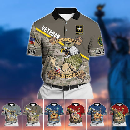 Frenzidea Unique U.S Multiple Service Veteran Polo Shirt