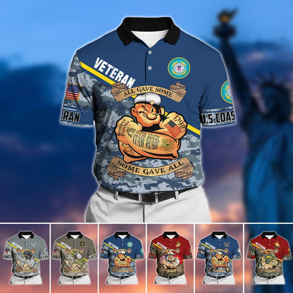 Frenzidea Unique U.S Multiple Service Veteran Polo Shirt