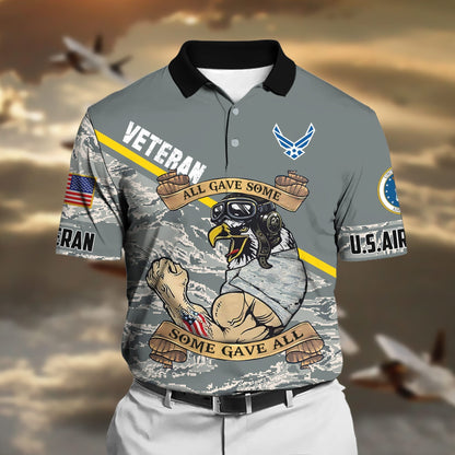 Frenzidea Unique U.S Multiple Service Veteran Polo Shirt