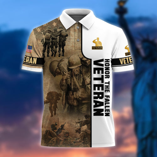 Frenzidea Unique Honor The Fallen Veteran Polo Shirt