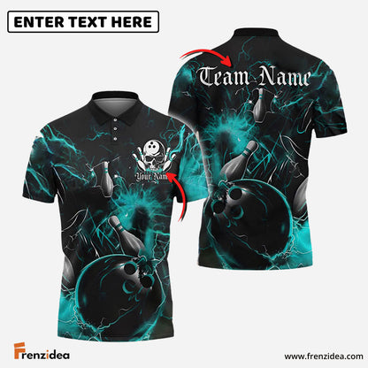 Frenzidea Gear With Skull-Themed Bowling Personalized Name, Team Name 3D Shirt (4 Colors)