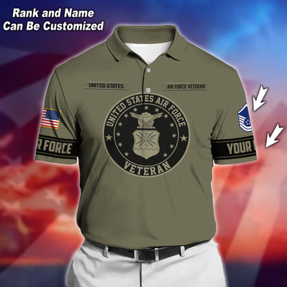 Frenzidea Premium Personalised U.S Multiple Service Veteran Polo Shirt