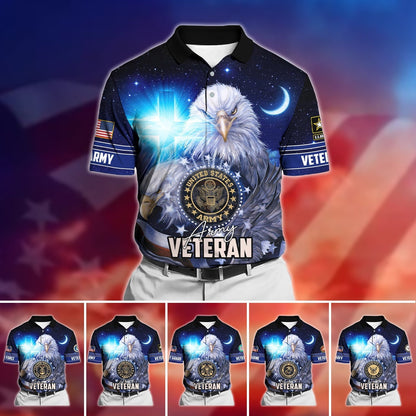 Frenzidea Premium U.S Multiple Service Veteran Polo Shirt