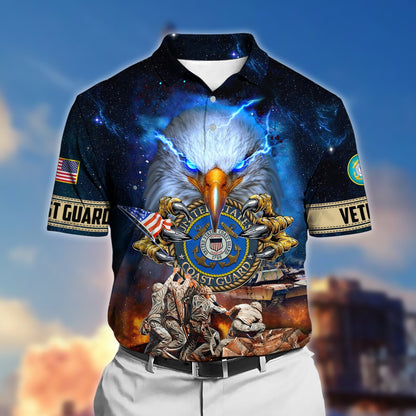 Frenzidea Premium Honor The Fallen US Veteran Polo Shirt