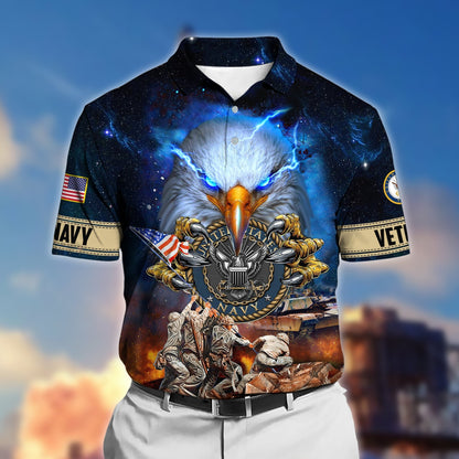 Frenzidea Premium Honor The Fallen US Veteran Polo Shirt