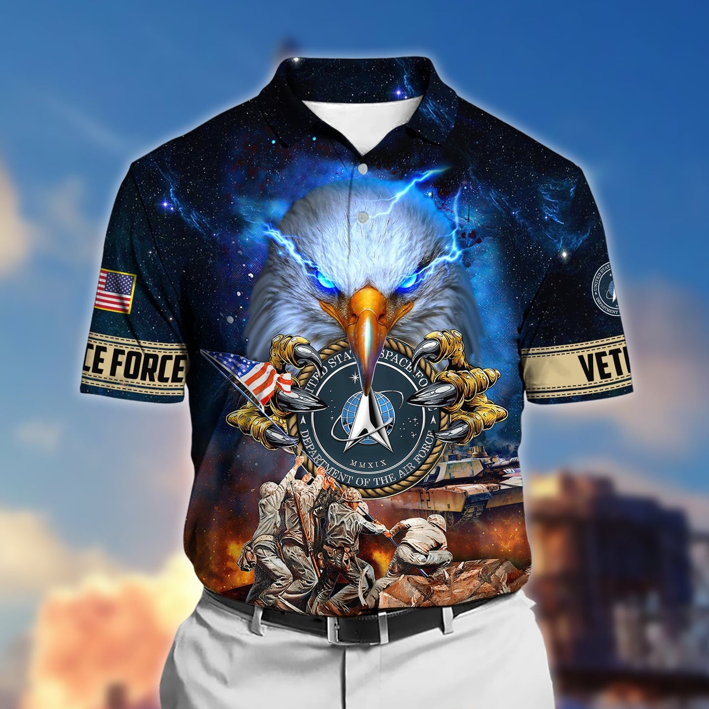 Frenzidea Premium Honor The Fallen US Veteran Polo Shirt