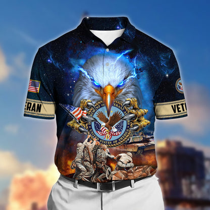 Frenzidea Premium Honor The Fallen US Veteran Polo Shirt