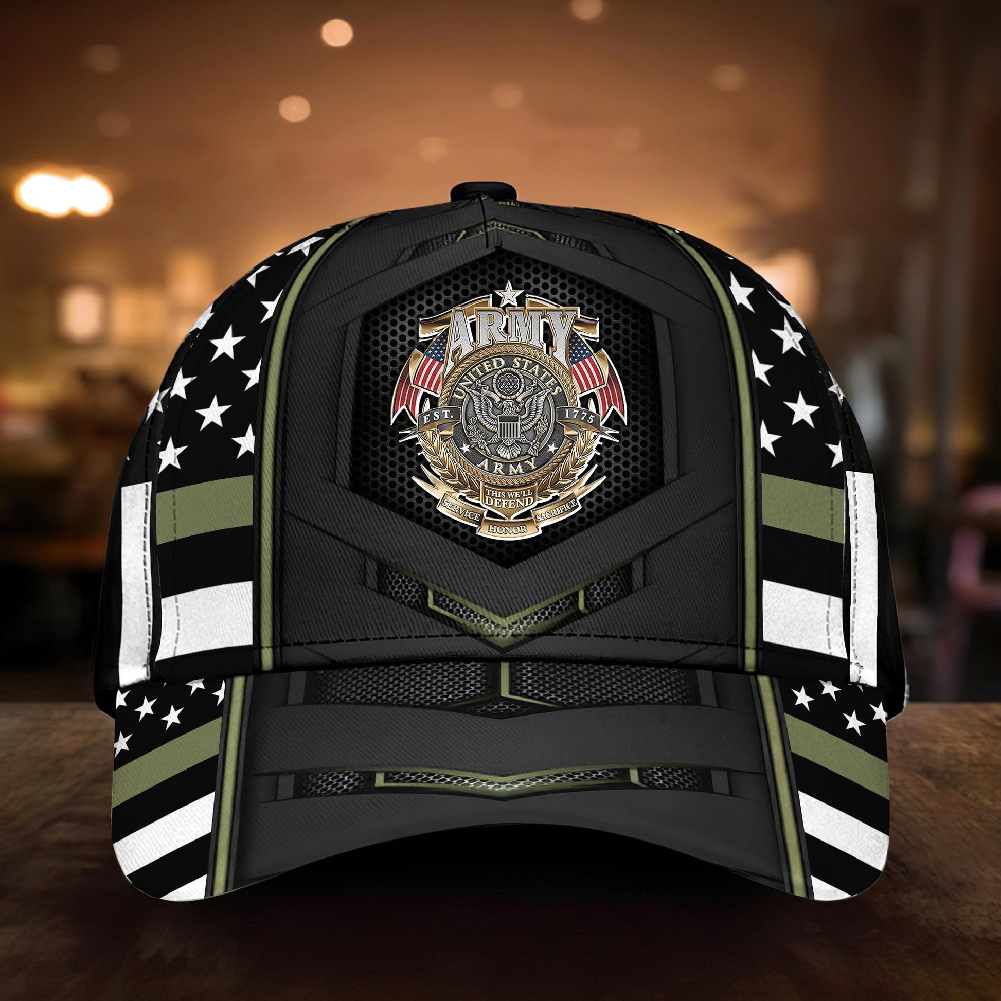 BlueJose Premium Multiple US Military Services Veteran Cap PVC241101