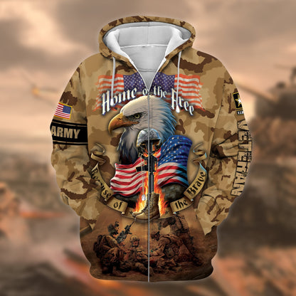 Frenzidea Unique U.S. Army Veteran Zip Hoodie