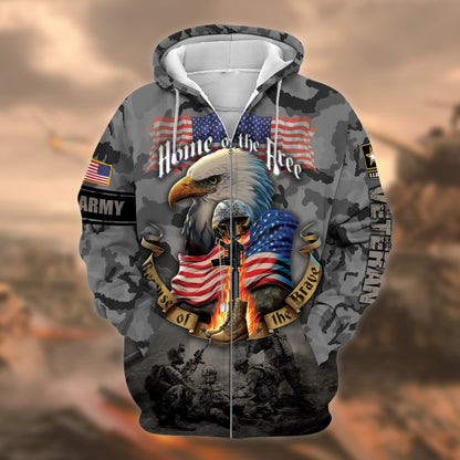 Frenzidea Unique U.S. Army Veteran Zip Hoodie