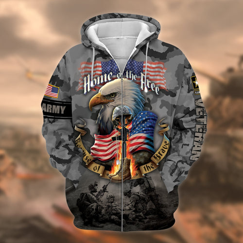 Frenzidea Unique U.S. Army Veteran Zip Hoodie