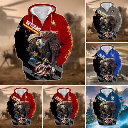Frenzidea Premium Multiple US Military Services Veteran Zip Hoodie TH15122521