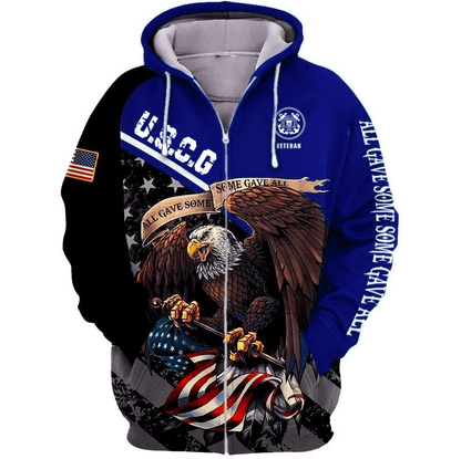 Frenzidea Premium Multiple US Military Services Veteran Zip Hoodie TH15122521