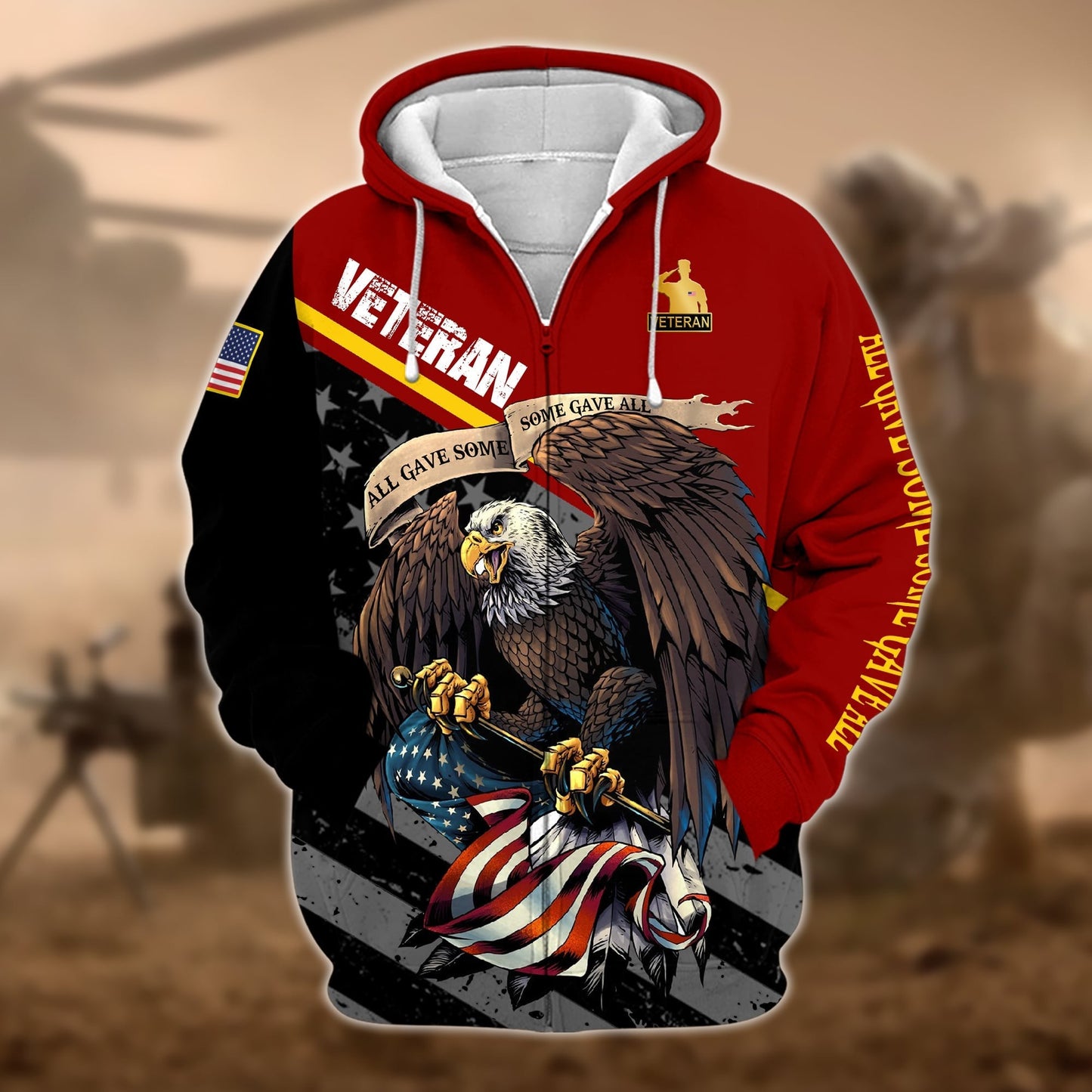 Frenzidea Premium Multiple US Military Services Veteran Zip Hoodie TH15122521