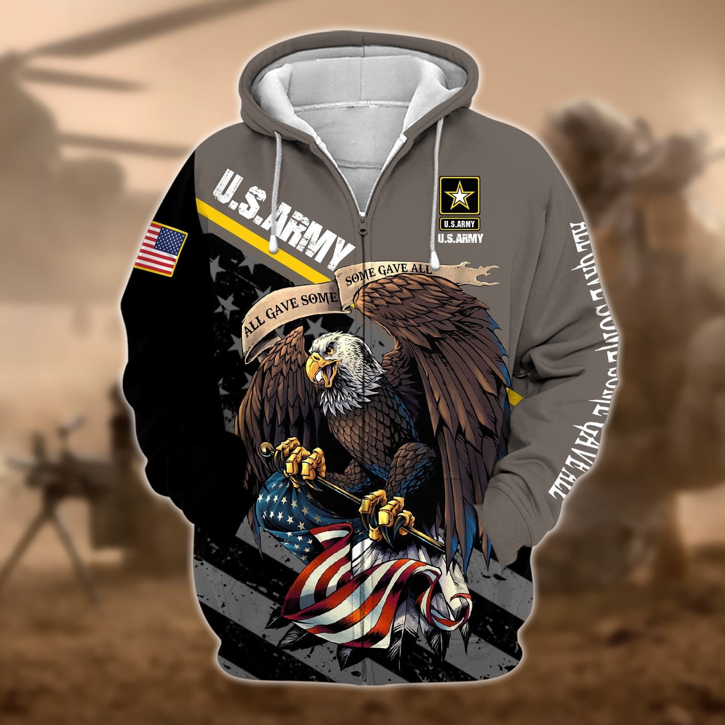 Frenzidea Premium Multiple US Military Services Veteran Zip Hoodie TH15122521