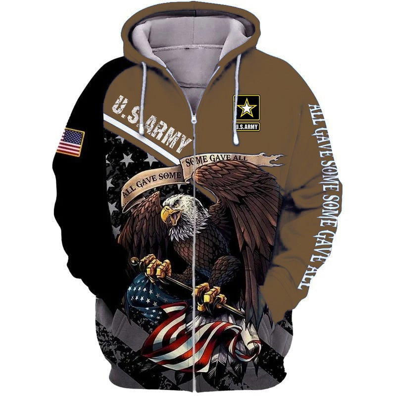 Frenzidea Premium Multiple US Military Services Veteran Zip Hoodie TH15122521