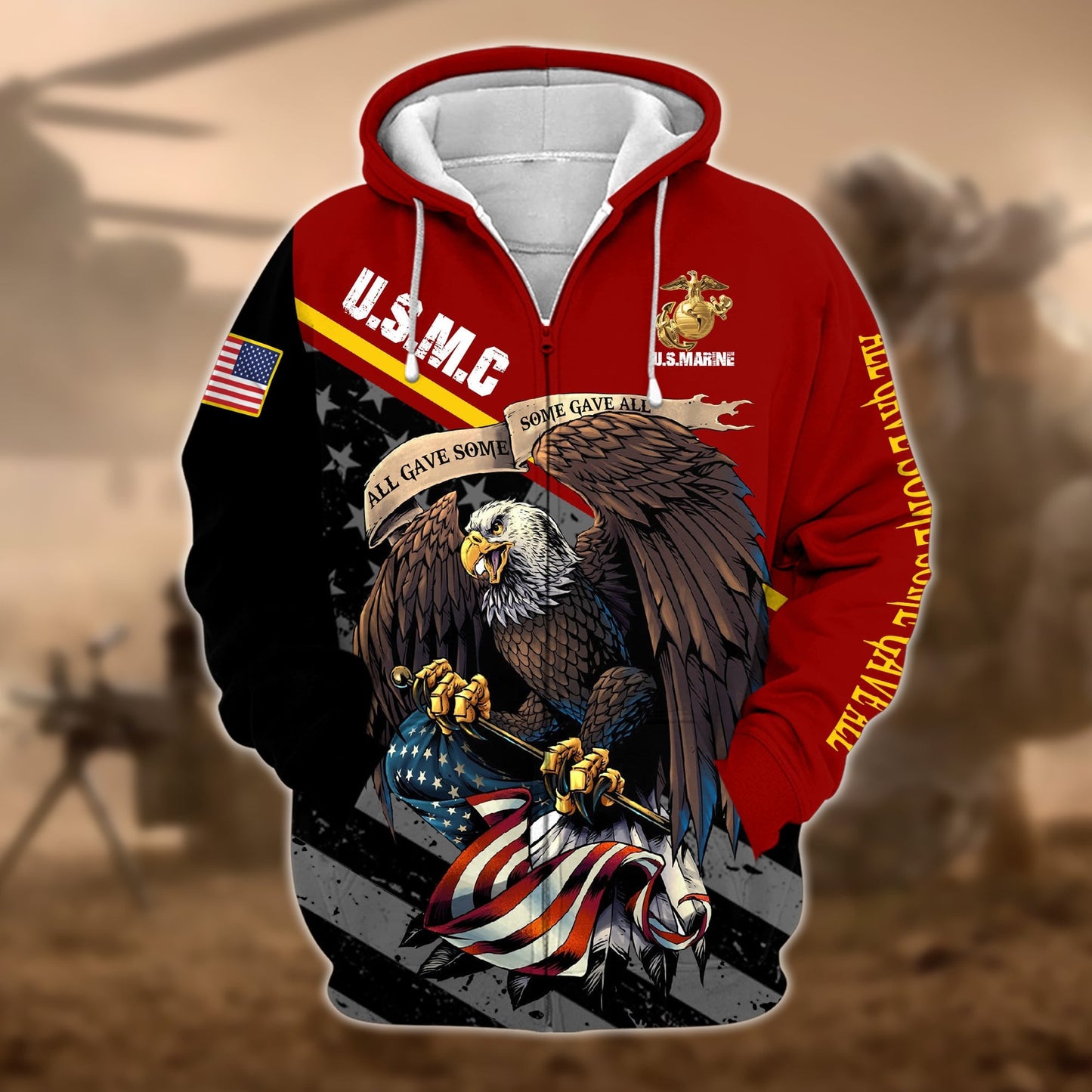 Frenzidea Premium Multiple US Military Services Veteran Zip Hoodie TH15122521