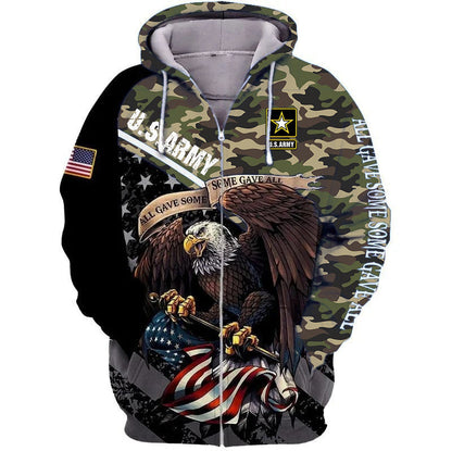 Frenzidea Premium Multiple US Military Services Veteran Zip Hoodie TH15122521