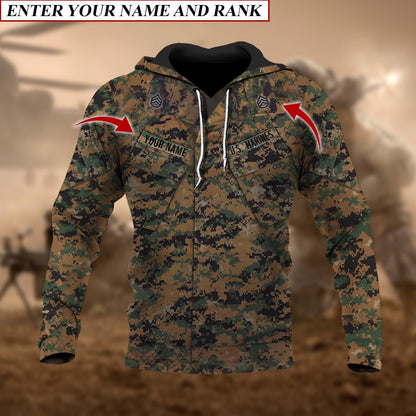 Frenzidea Premium Multiple US Military Services Veteran Personalize Hoodie