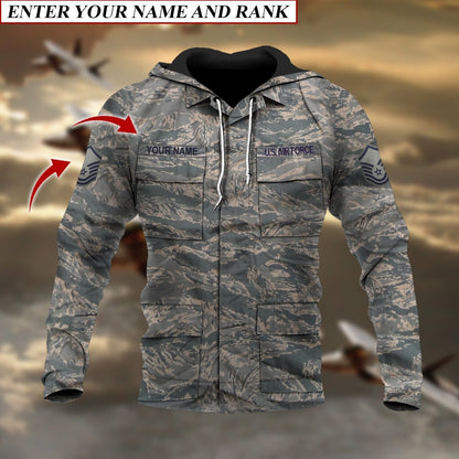 Frenzidea Premium Multiple US Military Services Veteran Personalize Hoodie