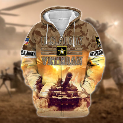 Frenzidea Premium U.S. Army Veteran Zip Hoodie