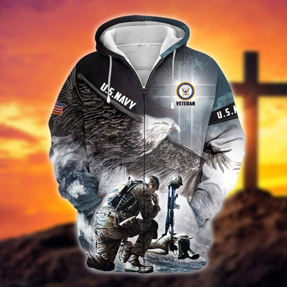 Frenzidea Premium U.S. Navy Veteran Zip Hoodie