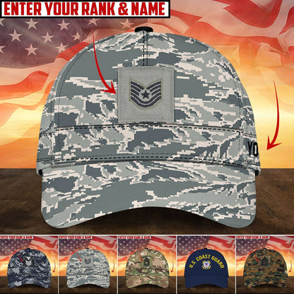 BlueJose Premium Personalised Multiple US Military Services Veteran 3D Cap PVC170204