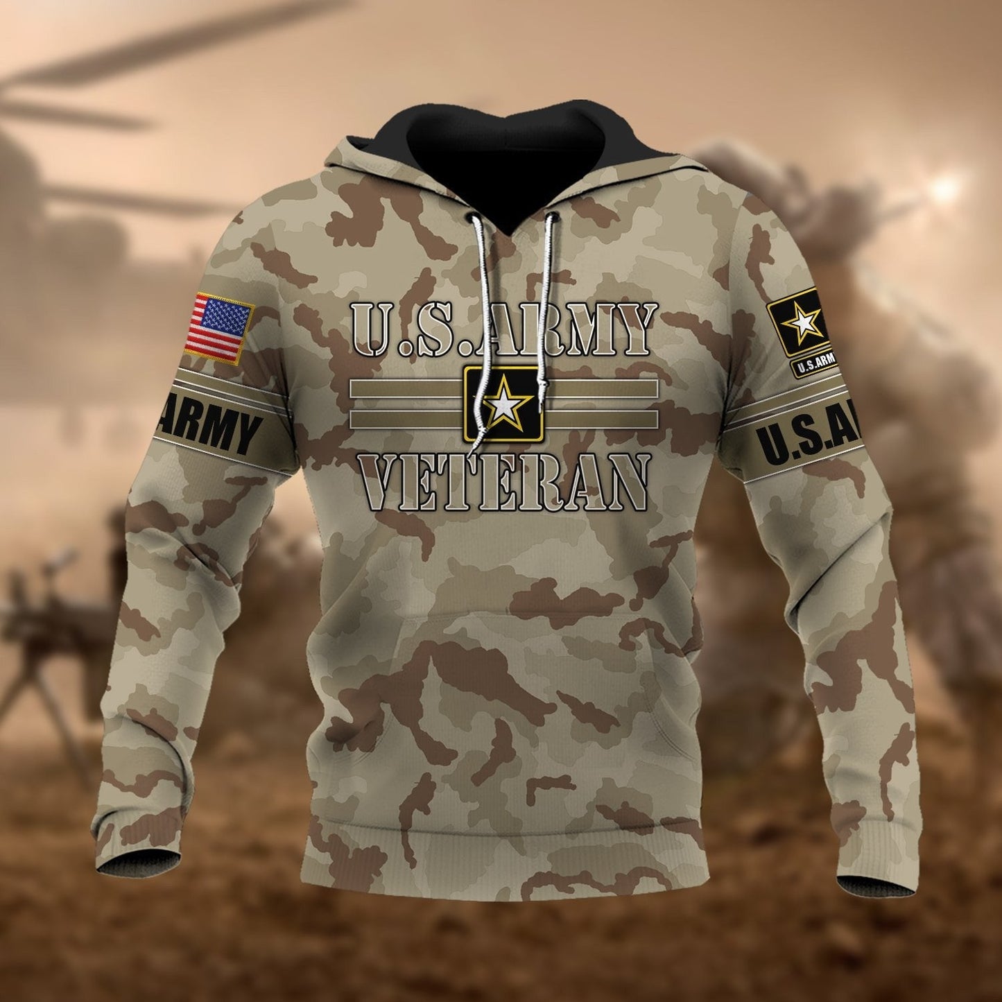 Frenzidea Premium U.S Multiple Service Veteran Hoodie