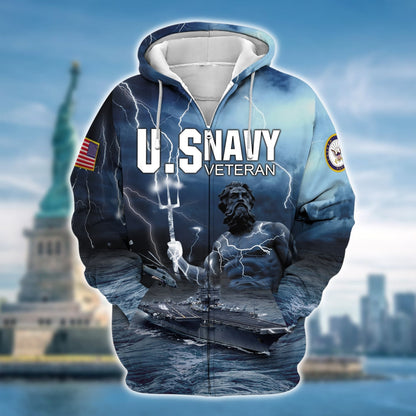 Frenzidea Premium U.S. Navy Veteran Zip Hoodie