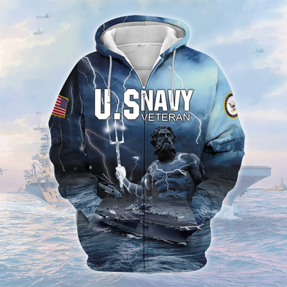 Frenzidea Premium U.S. Navy Veteran Zip Hoodie