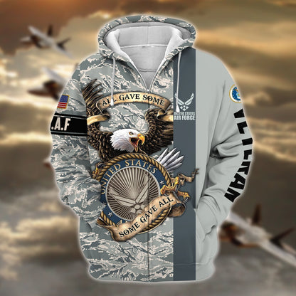 Frenzidea Premium U.S Multiple Service Veteran Zip Hoodie