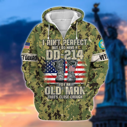 Frenzidea Premium U.S Multiple Service Veteran Zip Hoodie