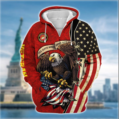 Frenzidea Premium U.S Multiple Service Veteran Zip Hoodie
