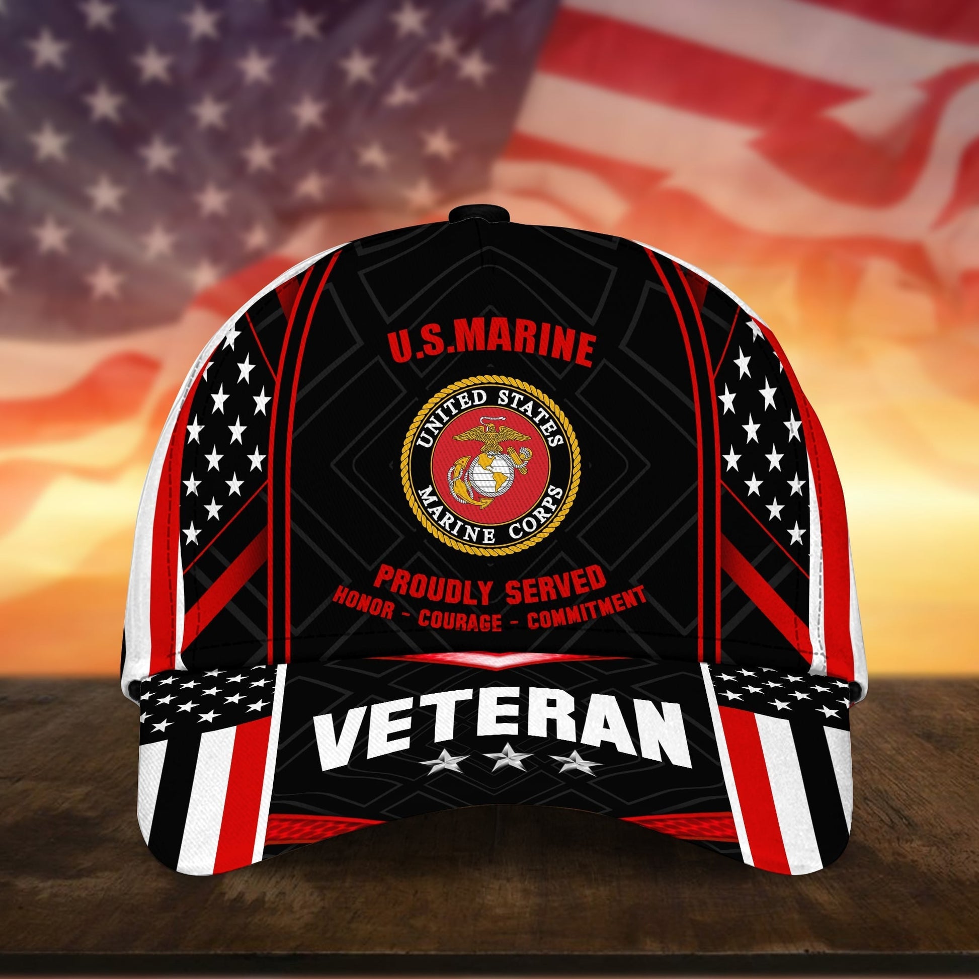 BlueJose Premium U.S Multiple Service Veteran 3D Cap PVC260403