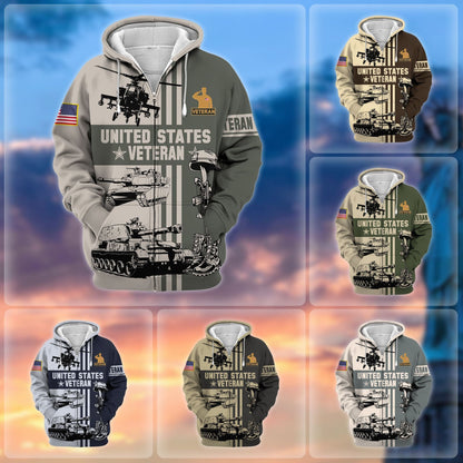 Frenzidea Premium US Veteran Zip Hoodie