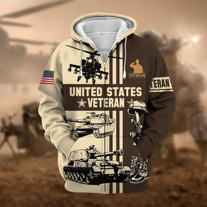 Frenzidea Premium US Veteran Zip Hoodie