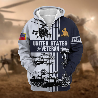 Frenzidea Premium US Veteran Zip Hoodie
