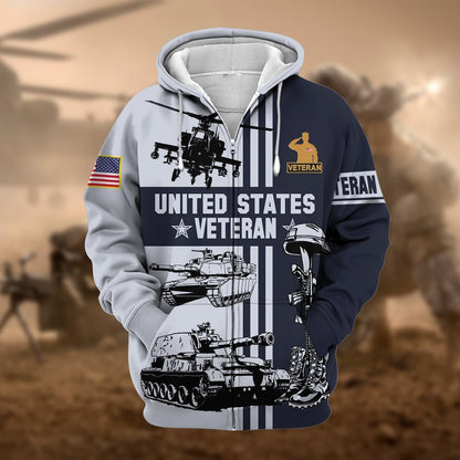 Frenzidea Premium US Veteran Zip Hoodie