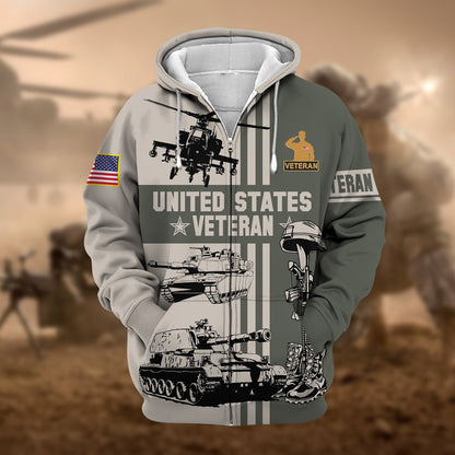 Frenzidea Premium US Veteran Zip Hoodie