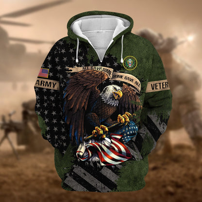 Frenzidea Premium Eagle US Veteran Zip Hoodie