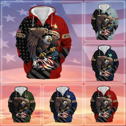 Frenzidea Premium Eagle US Veteran Zip Hoodie