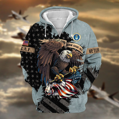 Frenzidea Premium Eagle US Veteran Zip Hoodie