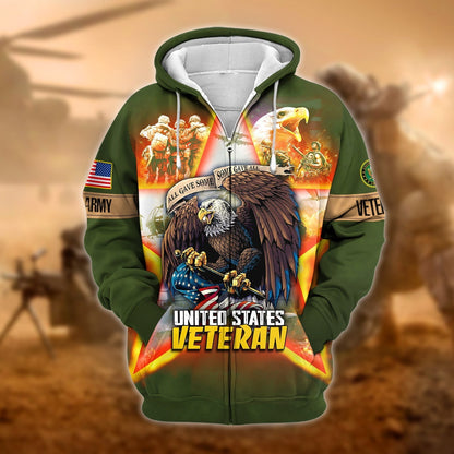 Frenzidea Unique All Gave Some US Veteran Zip Hoodie