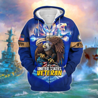 Frenzidea Unique All Gave Some US Veteran Zip Hoodie
