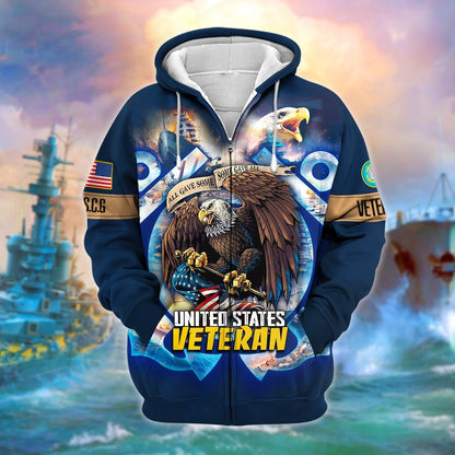 Frenzidea Unique All Gave Some US Veteran Zip Hoodie