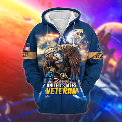 Frenzidea Unique All Gave Some US Veteran Zip Hoodie
